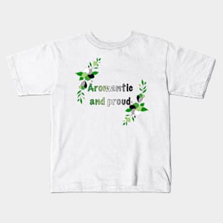 Aromantic and proud floral design Kids T-Shirt
